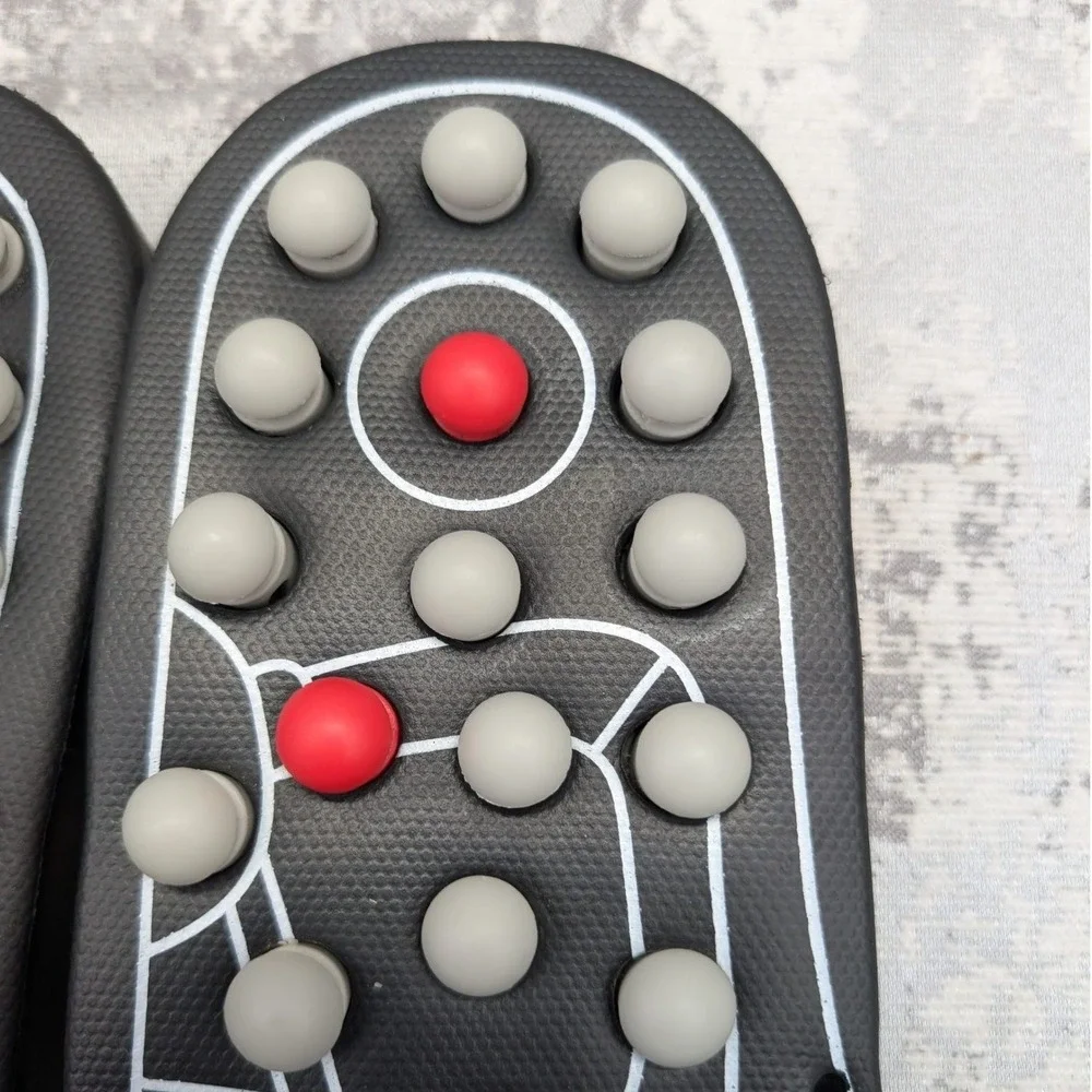 BYRIVER Mens Womens Acupressure Massage Sandals‎ XL Black Red Gray Reflexology